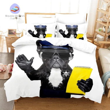 Politiehond dekbedovertrek